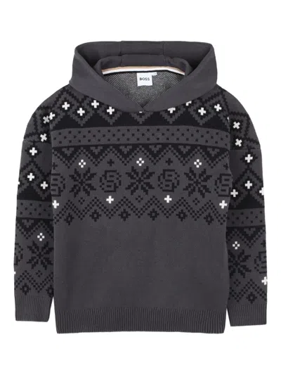 Bosswear Kids' Hooded Sweater In Gray