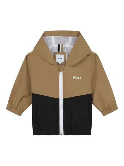 Bosswear Babies' 连帽双色夹克 In Brown