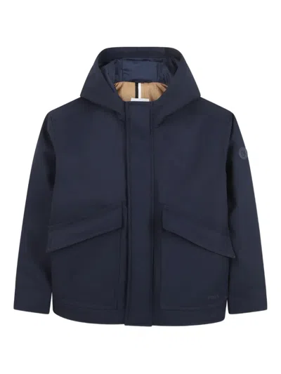 Bosswear Kids' Hooded Utility Jacket In Blue