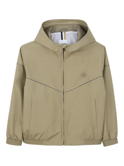 Bosswear Kids' Hooded Zip Coat In Green