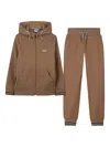 Bosswear Hooded Zip-up Tracksuit Set In Brown