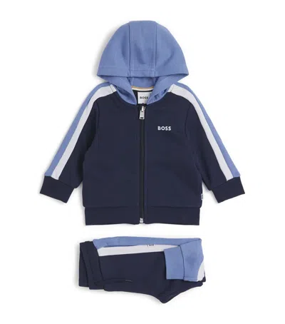 Bosswear Kids' Hoodie And Sweatpants Tracksuit Set In Blue