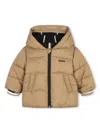 Bosswear Hoodie Puffer Jacket In Neutrals
