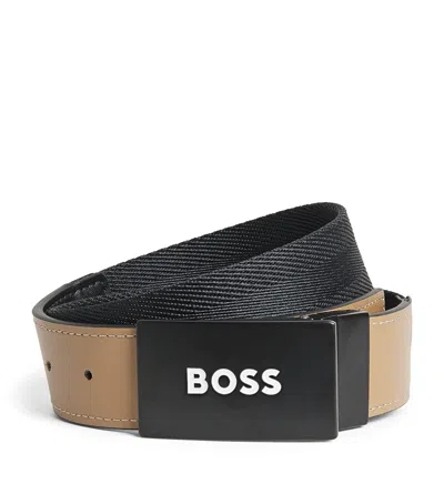 Bosswear Kids' Leather Reversible Logo Belt In Multi