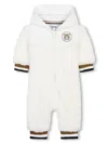 Bosswear Logo-appliqué Faux-sherling Romper In White