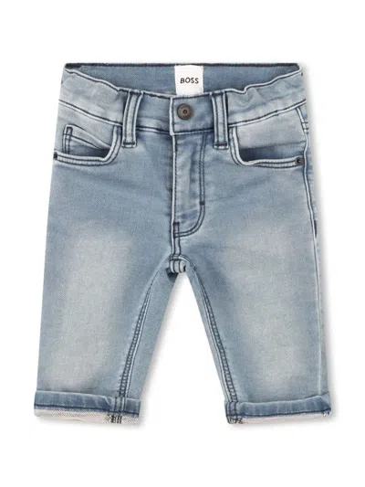 Bosswear Babies' Logo-appliqué Straight-leg Jeans In Blue