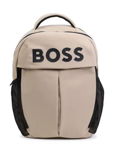Bosswear Kids' Logo Backpack In Neutrals
