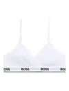 Bosswear Logo-band Triangle Bras (pack Of Two) In White