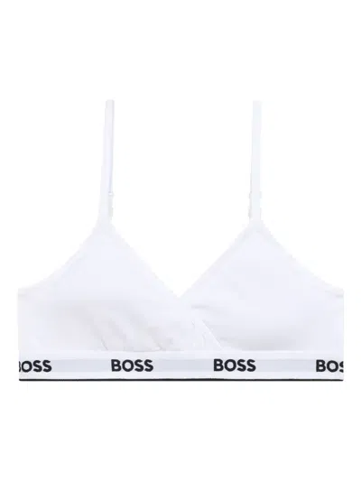 Bosswear Kids' Logo-band Triangle Bras (pack Of Two) In White