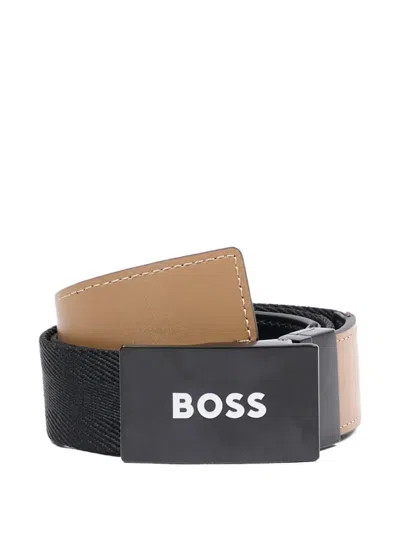 Bosswear Kids' Logo-buckle Belt In Brown