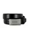 Bosswear Logo-buckle Leather Belt In Black