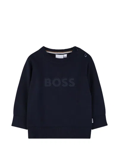 Bosswear Babies' Logo Crew-neck Sweatshirt In Blue