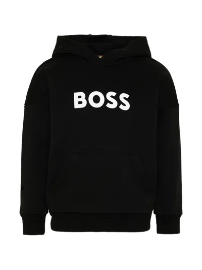 Bosswear Kids' Logo-detail Hoodie In Black