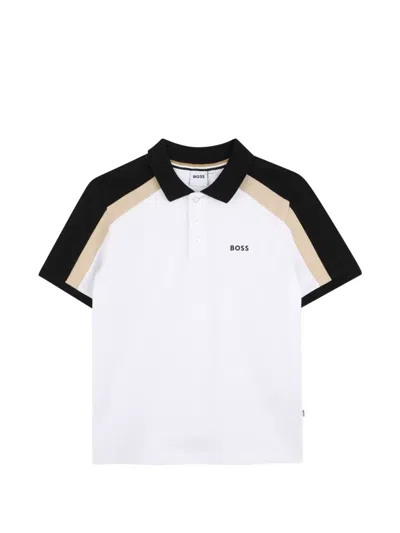 Bosswear Kids' Logo-detail Polo Shirt In White