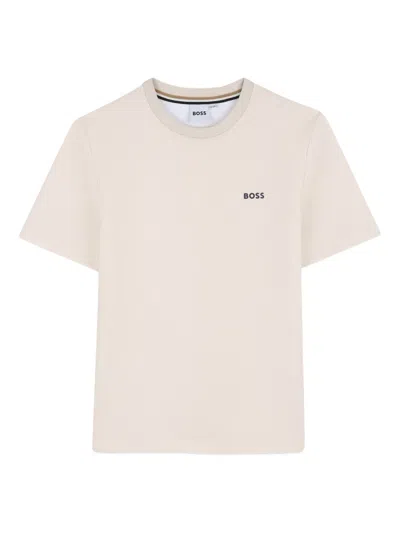 Bosswear Kids' Logo-detail Short-sleeve T-shirt In Neutral