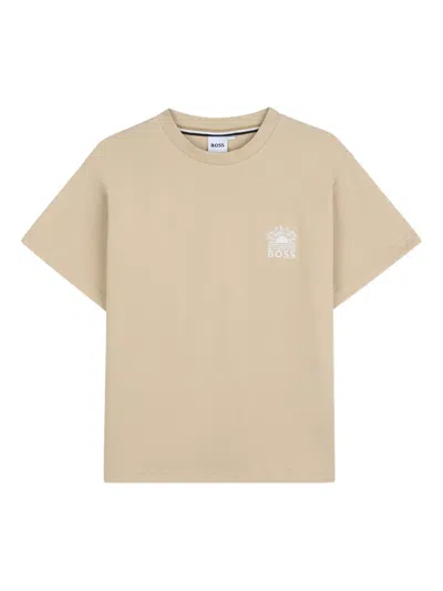 Bosswear Kids' Logo-detail T-shirt In Neutral