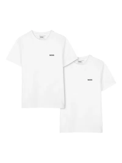 Bosswear Kids' Logo-detail T-shirt (set Of Two) In White