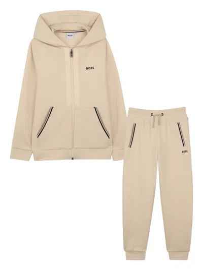 Bosswear Kids' Logo-detail Tracksuit Set In Neutral