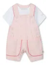 Shop Bosswear Logo Dungarees And T-shirt Set In White