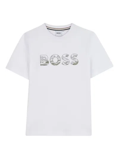 Bosswear Kids' Logo-embellished T-shirt In White