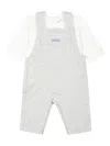 Bosswear Logo-embossed Dungarees Set In Grey