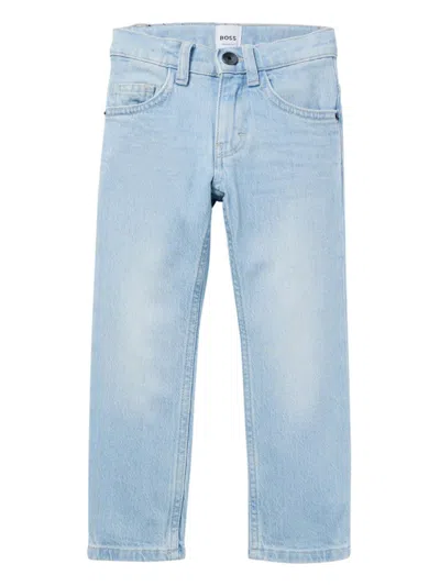 Bosswear Kids' Logo-embossed Jeans In Blue