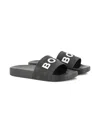 Bosswear Logo-embossed Slides In Black