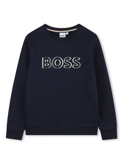 Bosswear Kids' Logo-embossed Sweatshirt In Blau