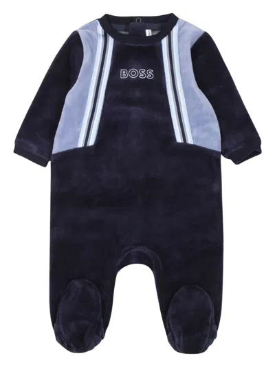 Bosswear Logo-embroidered Babygrow In Blue