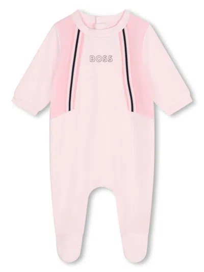 Bosswear Logo-embroidered Babygrow In Pink