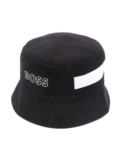 Bosswear Kids' Logo-embroidered Bucket Hat In Black