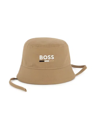 Bosswear Babies' Logo-embroidered Bucket Hat In Neutrals