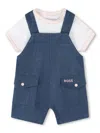 Bosswear Logo-embroidered Cotton Dungarees (set Of Two) In Blue