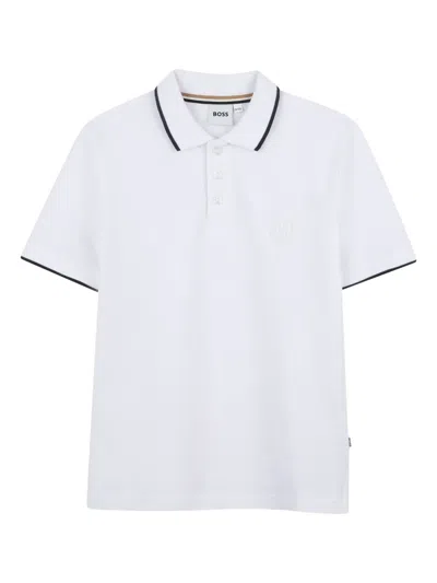 Bosswear Logo-embroidered Cotton Polo Shirt In 白色