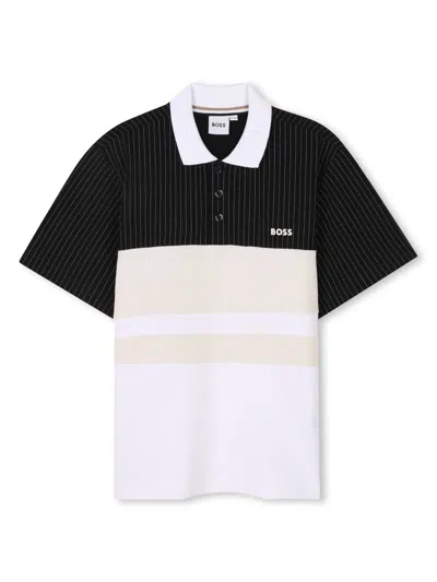 Bosswear Kids' Logo-embroidered Cotton Polo Shirt In Black