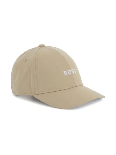 Bosswear Kids' Logo-embroidered Curved-peak Baseball Cap In Neutrals
