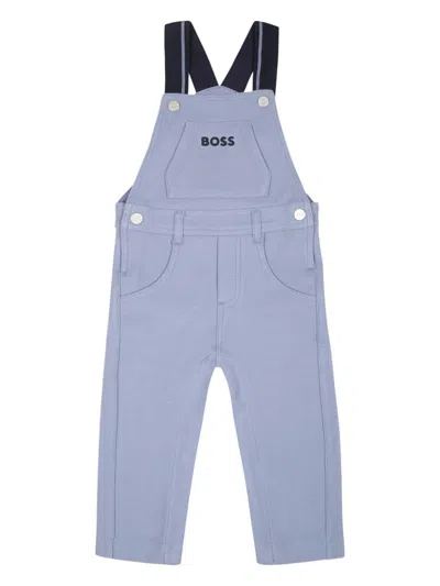 Bosswear Babies' Logo-embroidered Dungaree In Blue