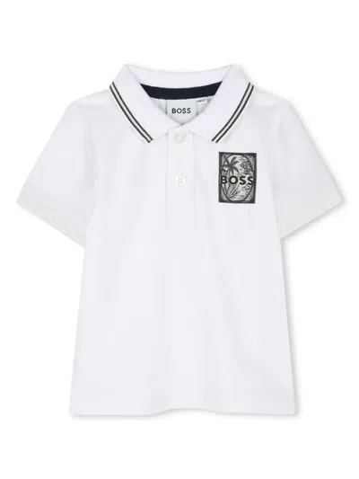 Bosswear Babies' Logo-embroidered Polo Shirt In White