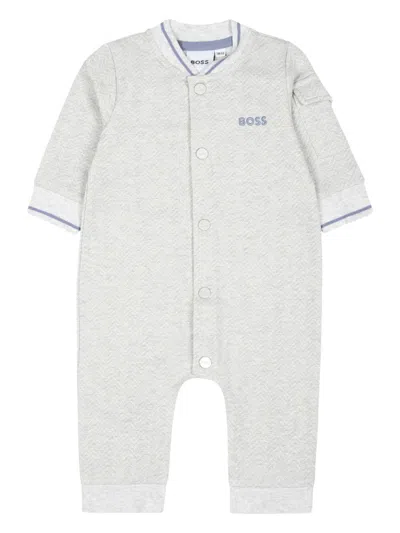 Bosswear Babies' Logo-embroidered Romper In Grey