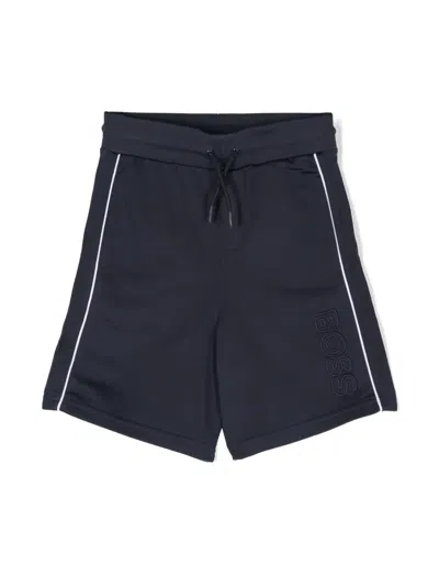 Bosswear Kids' Logo-embroidered Shorts In 蓝色