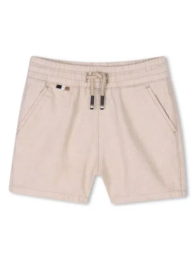 Bosswear Babies' Logo-embroidered Shorts In Neutrals
