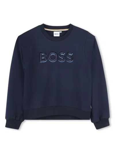 Bosswear Kids' Logo-embroidered Sweatshirt In Blue