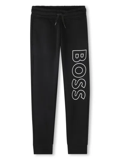 Bosswear Kids' Logo-embroidered Track Pants In Black