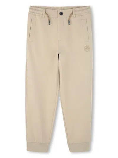 Bosswear Kids' Logo-embroidered Track Pants In Brown