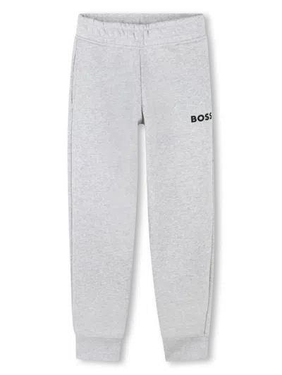 Bosswear Kids' Logo-embroidered Track Pants In Grey