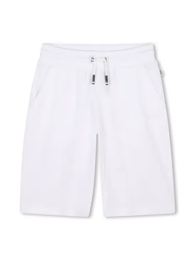 Bosswear Kids' Logo-embroidered Track Shorts In White
