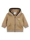 Bosswear Logo-embroidered Zipped Hoodie In Neutrals