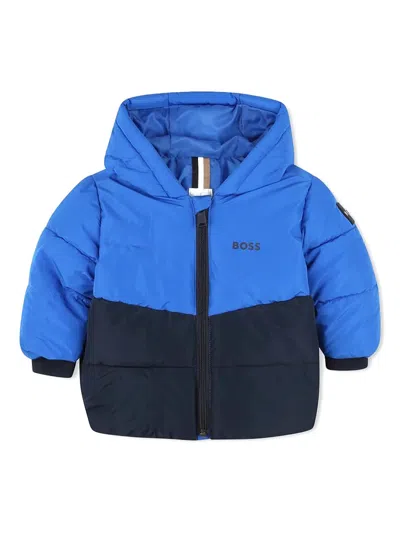 Bosswear Kids' Logo Padded Jacket In Blue