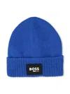 Bosswear Logo-patch Beanie Hat In Blue