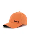 Bosswear Logo-patch Cotton Baseball Cap In Orange